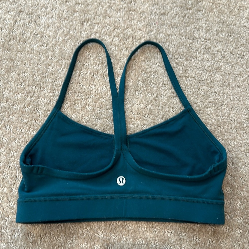 GREAT CONDITION Lululemon dark Aqua Strappy Women's Sports Bra size 4 no pads - Picture 2 of 5
